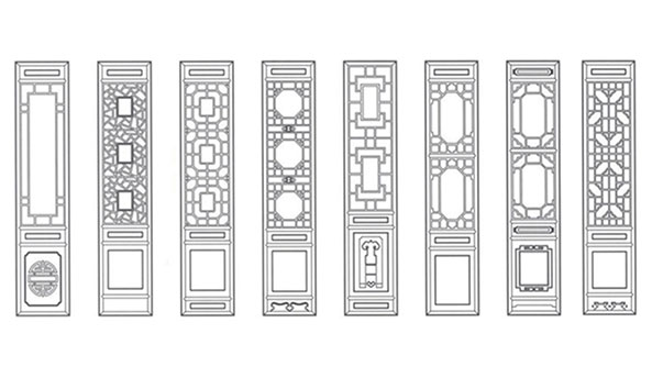 武汉喜迎门中式花格CAD设计图样式大全