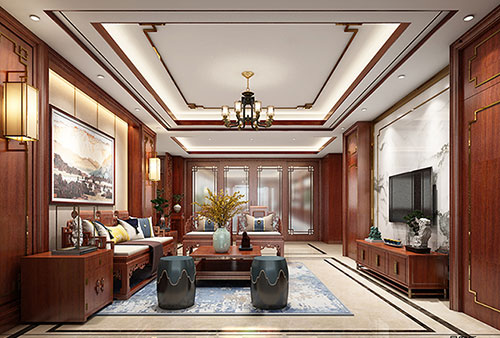 武汉小清新格调的现代简约别墅中式设计装修效果图